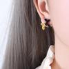 Pendientes de titanio chapados en oro de diseño simple y personalidad geométrica con forma de gota de aceite, de alta gama europea y americana, de nicho, a la moda, combinan con todo, joyería para mujer