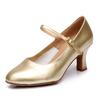 Zapatos Básicos de Tacón Medio para Danza Moderna para Mujer Adulta, Zapatos Cuadrados de Suela Blanda, Zapatos Plateados para Escenario para Mujer, Zapatos Rojos Latinos