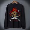 Estación europea industria pesada suéter de pedrería para hombre otoño e invierno marca popular jersey cuello redondo camiseta interior productos europeos talla grande abrigo grueso