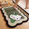 Felpudo de Hello Kitty de dibujos animados para inodoro y entrada de baño, alfombrilla de pie absorbente y antideslizante, felpudo de entrada de tierra de diatomeas, disponible para entrega