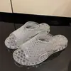 Sandalias de Cuña Nuevas para Mujer 2026, Pantuflas Antideslizantes de Cristal para Exterior e Interior, Sandalias Planas del Sudeste Asiático, Venta Directa y Entrega