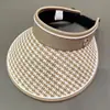 Houndstooth Empty Top Sun Hat Mulheres Novo Chapéu de Palha Anti-UV ao ar livre personalizado Sun Hat Carta Sun Hat