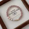 Pulseira Gradiente Laranja Morango Cristal com Pontos Bordados Design Versátil para Usar Empilhado Flor de Pessegueiro Mais Sorte Pulseira de Cristal Doce