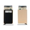 Portatarjetas RFID para Comercio Exterior Metal Aleación de Aluminio Tarjeta de Crédito Pop-Up Automático Caja de Aluminio Estuche para Tarjetas Monedero Almacenamiento Minimalista