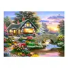 Pintura de diamante 5D 2021 novo diamante completo jardim dos fundos sala de estar feito à mão ponto de cristal colar diamante tijolo adesivo ponto cruz