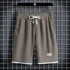 Camiseta Casual Suelta de Verano para Hombre, Manga Corta Waffled, Falso Dos Piezas, Manga Media de Seda de Hielo Delgada, Cuello Redondo, Ropa de Marca de Moda