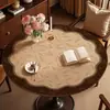 Nuevo Mantel Redondo Estilo Chino, Impermeable, Resistente al Aceite, Lavable, Resistente al Calor, Lujo Ligero, Cubierta de Silicona de Gama Alta para Mesa de Comedor y Mesa de Café