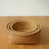 Bom Dia Loja Cesta de Armazenamento de Rattan Artesanal Vietnamita Cesta de Pão Cesta de Frutas Cesta de Lanches Cesta de Lanches