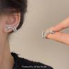 Diseño de Personalidad Estilo Minimalista Aretes Envolventes con Forma de Serpiente Arete de Puño para la Oreja Integrado de Alta Gama Exquisito con Incrustaciones de Diamantes