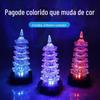 Cristal requintado pagode acrílico luminosa Torre led flash brinquedo quadrado tenda mercado noturno anel luz noturna