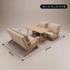 Conjunto de Muebles para Cafetería y Ocio con Sofás de Algodón y Lino, Combinación de Silla Sofá de Madera Maciza para Barra, Asientos Cómodos Tipo Booth para Mesas de Bar