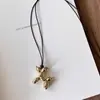 Collar Colgante Perro Globo de Cuerda Negra para Mujer Diseño de Nicho de Alta Gama Cadena de Suéter Única Elegante Accesorios de Hip-Hop para Parejas