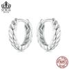 Evelle Original Simple Metálico Twist Hebilla de Oreja Plata Esterlina S925 Nudo Aretes Envolventes Aretes de Botón Lisos