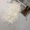 Saia Irregular Estilo Fada para Bolo com Bordas Franzidas, Meia-Saia Irregular de Tule para Bolo, Saia de Comprimento Médio de Cintura Alta para Mulheres, Transfronteiriça