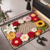 Alfombrilla de suelo de barro de diatomeas estilo felpa 3D para baño, absorbente, felpudo para puerta de baño, antideslizante, resistente al desgaste
