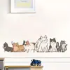 Br0781D Adesivos de Parede Grudantes de Gatinho Fofo de Desenho Animado Estilo Simples Ins Adesivos de Decoração de Parede de Fundo para Quarto de Crianças