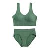 Ropa interior de hilo inalámbrica push up para mujer, sujetador deportivo a prueba de impactos, chaleco de belleza sin espalda con U grande, conjunto de ropa interior para yoga