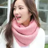 Cachecol feminino de tricô grosso estilo coreano, quente, moda, versátil, cachecol de estudante, outono e inverno, gola de casal em tricô de lã