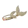 Pasador de Cola de Pescado con Diamantes Completos para Mujer, Elegante Pinza para Flequillo, Pinza Lateral de Alto Nivel, Pasador Versátil, Pinza de Pico de Pato de Nicho