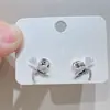 Exquisitos y lindos pendientes de lazo con piedra ojo de gato para mujer, modernos, sencillos, compactos, retro, estilo Hong Kong, pendientes de celebridad de internet para mujer