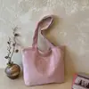 Bolso tote bordado con lazo, nuevo y versátil bolso de hombro de pana para el antebrazo 2026, bolso cruzado minimalista para mujer