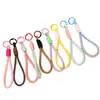 Cordón corto tejido bicolor para tarjetas de identificación, llavero, accesorio universal estilo dopamina, paracord hecho a mano DIY