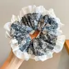 Elástico de Cabelo de Veludo para Rabo de Cavalo Baixo, Faixa de Cabelo Estilosa Estilo Preguiçoso, Argola de Cabelo Floral, Acessório de Cabelo para Mulheres