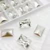 Joias para nail art de zircônia super brilhantes com base pontuda corte flor de gelo cristal branco broca especial em formato de grande cristal de rocha para nail art atacado