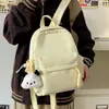 Mochila Escolar Estética de Alto Valor Dopamine Milk Fufu para Niñas, Estilo Coreano Simple para Estudiantes de Secundaria y Preparatoria, Mochila Compacta para Estudiantes de Primaria