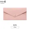 Billetera Larga para Mujer Anti-robo RFID Transfronteriza Nueva, Patrón de Lichi, Piel Suave, Estilo Sobre, Cartera de Mano Ultra-delgada Simple