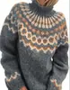 Suéter Jacquard de Punto Grueso Casual Holgado Mauhair para Mujer de Otoño e Invierno Nuevo Europeo y Americano wishebay