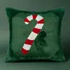 Funda de Almohada Popular Navideña Transfronteriza con Lazo Navideño y Bordado de Estrella de Cinco Puntas, Cojín para Sofá, Funda de Almohada para Decoración del Hogar