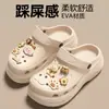 Sandalias de Verano 2025 para Mujer Kapibala Croc, Calzado Exterior con Suela Gruesa Antideslizante, Punta Cerrada