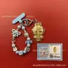Llavero de tela con logo de empresa personalizado Cadena para teléfono móvil Angela Lámina de oro puro Oro 999 Regalo de aniversario