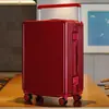 Maleta con Cerradura de Contraseña, Maleta de Viaje, Maleta con Ruedas (Trolley), Maleta de Cuero, Maleta de Cabina, Maleta de Boda, Equipaje con Ruedas Universales, Maleta Portátil de Gran Capacidad con Marco de Aluminio