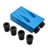 Localizador de agujeros oblicuos para carpintería azul de 15 grados, localizador de perforación para carpintería doméstica, taladro de posicionamiento de agujeros oblicuos de tres puntas