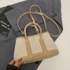 Bolso de Cubo de Mano de Estilo Coreano Casual de Nicho con Puntadas de Color Contrastante de Moda y Versátil para Temperamento Casual de Viaje Cruzado para Mujeres