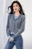 Ming Hai Estilo Suave Falso Duas Peças Suéter Outono Top Novo Estilo Coreano V-neck All-match Casaco Fino Suéter para Mulheres