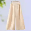 Moda Nova de Primavera: Novas Calças Casuais de Estilo Chinês para Mulheres, Calças de Mãe para o Deslocamento Diário em Amarelo Gengibre e Cor Café