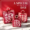 Caixa de Doces de Casamento Estilo Chinês Vermelha Caixa de Presente para Doces de Casamento Tendência Bolsa de Doces Portátil Embalagem Caixa Vazia Caixa de Papel