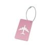 Etiqueta de equipaje de aleación de aluminio en stock, etiqueta de equipaje hueca de metal para aeronaves, logotipo de soporte al por mayor