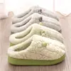 Pantuflas de algodón de alta gama para parejas, pantuflas de algodón para interiores de otoño e invierno, pantuflas cálidas de felpa antideslizantes para el hogar con suela gruesa para parejas