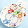 Llavero de Anillo de Alambre con Cascabel de Estrella de Cinco Puntas de Acrílico Colorido Accesorios de Joyería DIY Bolsa de Cuentas Colgante