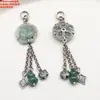 Plata de Ley Calabaza Hoja de Loto Capullo de Flor Murciélago Piedra Incrustada Borla Accesorios Retro Viejo DIY Material para Cuentas Hecho a Mano
