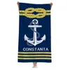 Millones de Toallas de Playa de Secado Rápido, Toallas de Baño Absorbentes, Estilo Náutico Azul Marino con Ancla, Estilo Puerto Commemorativo, Listas para Usar, Directo de Fábrica, Personalizables