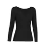 Camada base bonita para pele outono e inverno manga longa com bojo roupa íntima quente sem costura leve gola V top base pele roupas de outono invisíveis