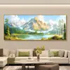Pintura de paisagem sala de estar de costas para montanha 2025 pote de tesouro parede oeste quadro pintura moderna pendurada sofá fundo de parede montanha dourada novo