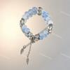 Popular Pulsera Serie Azul con un Fresco Estilo Oceánico, Versátil y Elegante Pulsera Estilo Palacio Cola de Pez Cadena de Cuentas Regalo para Estudiantes