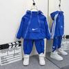 Conjunto de Roupa de Primavera para Meninos com Zíper Duplo 2026 Nova Coleção Primavera e Outono Roupas Infantis Estilo Coreano Tendência Conjunto Esportivo Duas Peças para Meninos