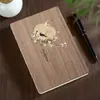 Cuaderno de Madera Lujo Accesible Caja de Regalo Patrón Logo Personalizado Madera Dura Oscura y Clara Nota de Negocios A5 Recuerdo